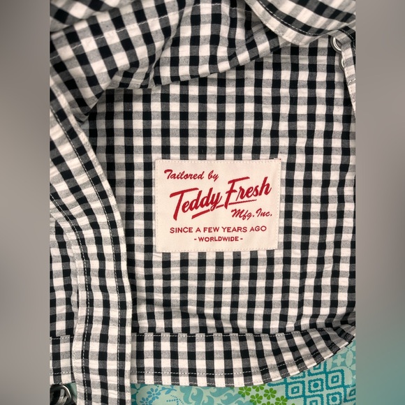 Teddy Fresh Black and White Gingham Jumpsuit with Floral Embroidery - Picture 14 of 14